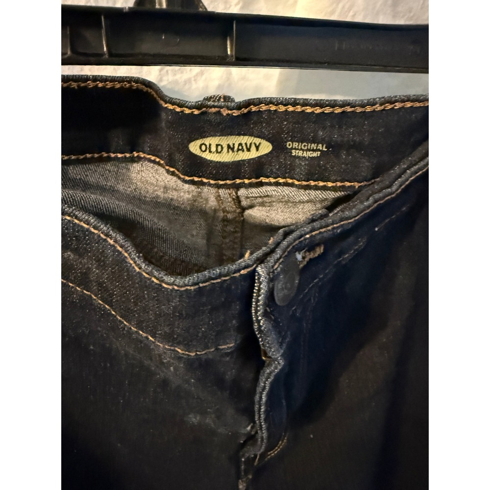 Old Navy Original Straight Jeans Dark Wash Indigo Denim Womens Size 18 Stretch - Picture 2 of 6